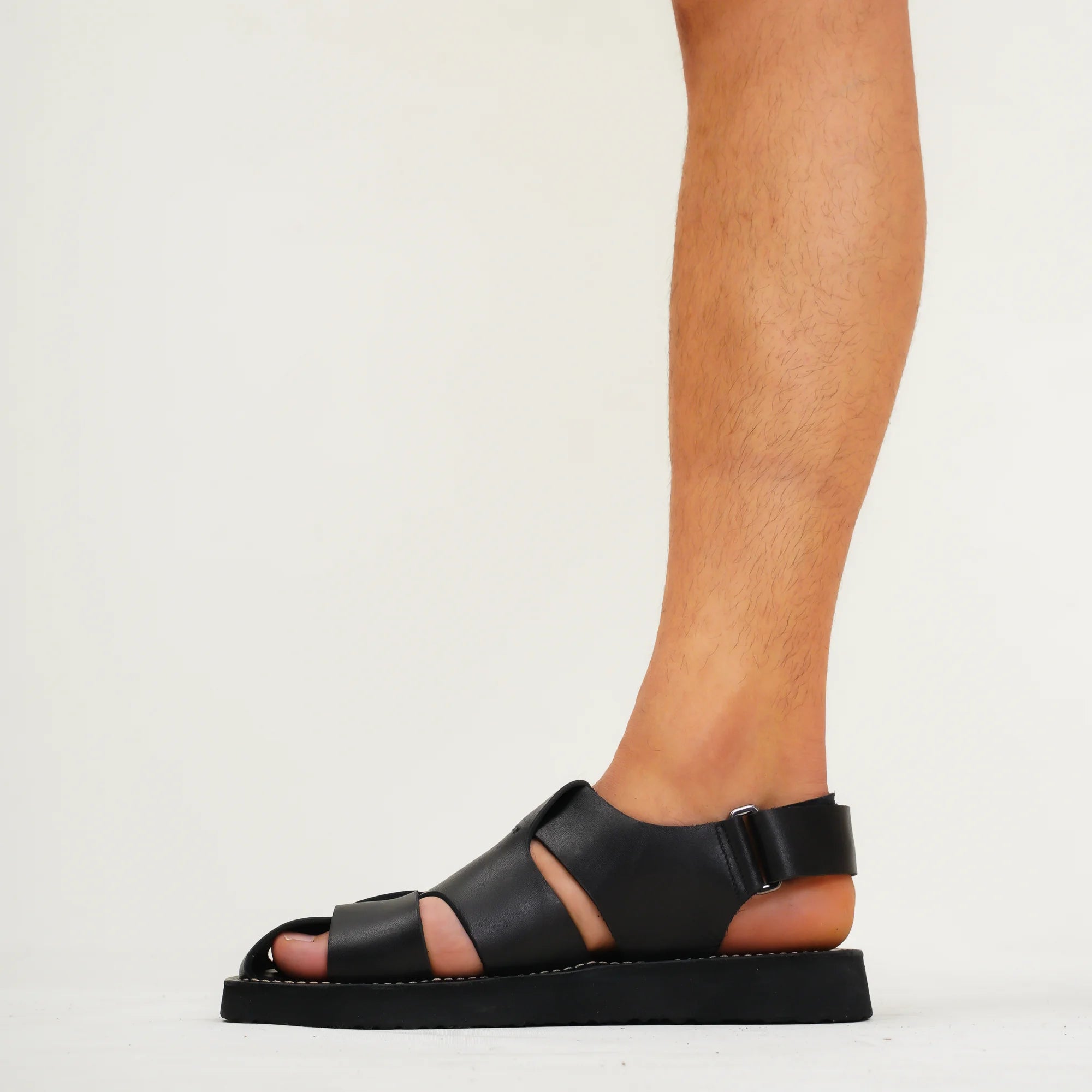 %100 Hakiki Deri El Yapımı Erkek Sandalet - 1109
