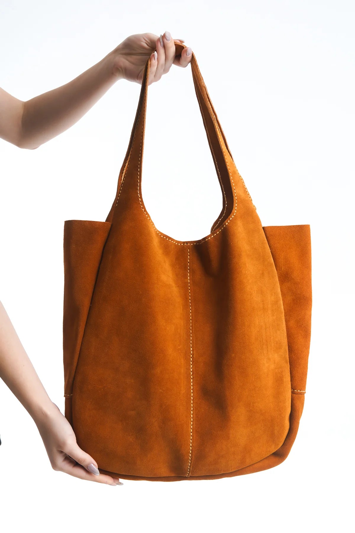 Hakiki Deri Kadın Süet Omuz Çantası - 23017