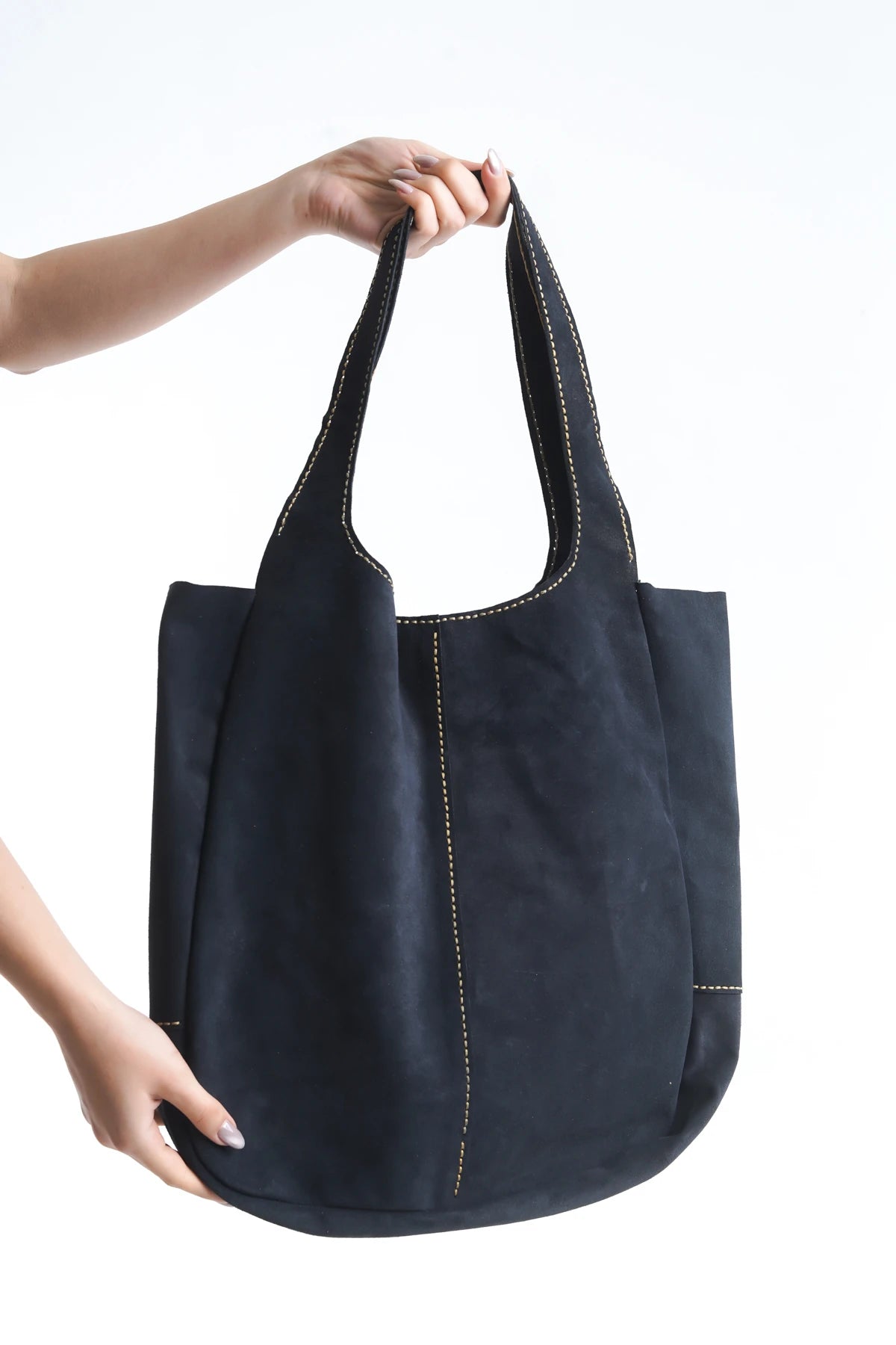 Hakiki Deri Kadın Süet Omuz Çantası - 23017