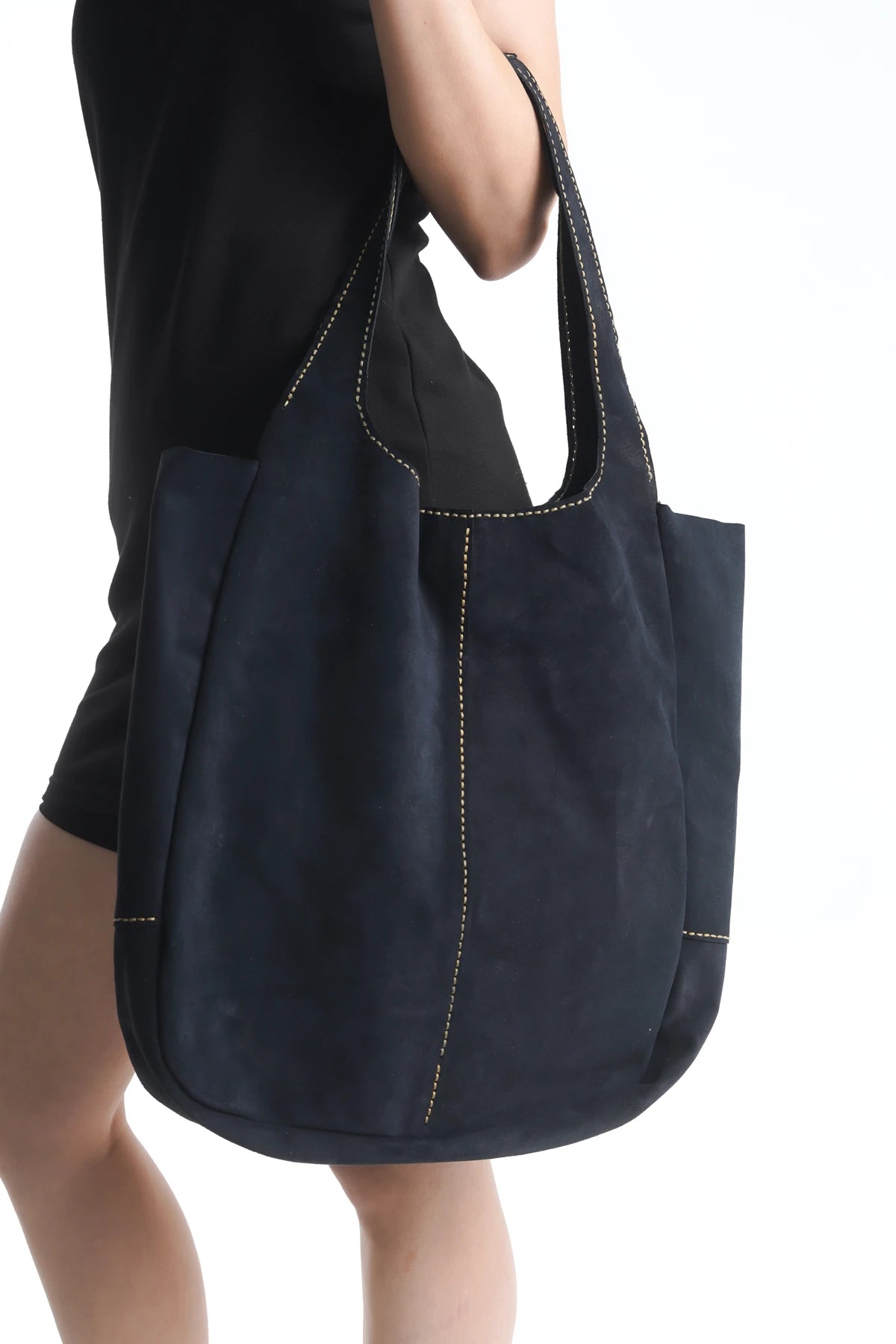 Hakiki Deri Kadın Süet Omuz Çantası - 23017