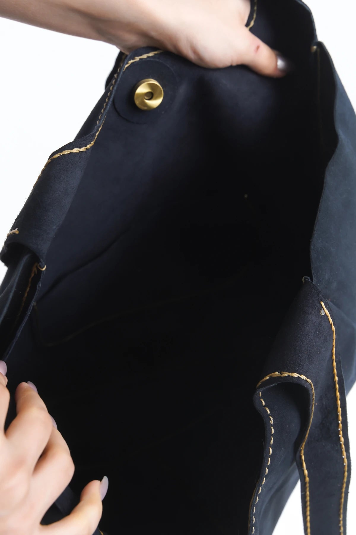 Hakiki Deri Kadın Süet Omuz Çantası - 23017