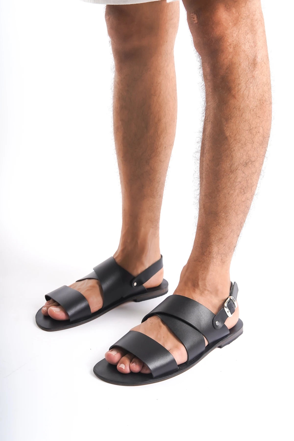 %100 Hakiki Deri El Yapımı Erkek Sandalet - K1105