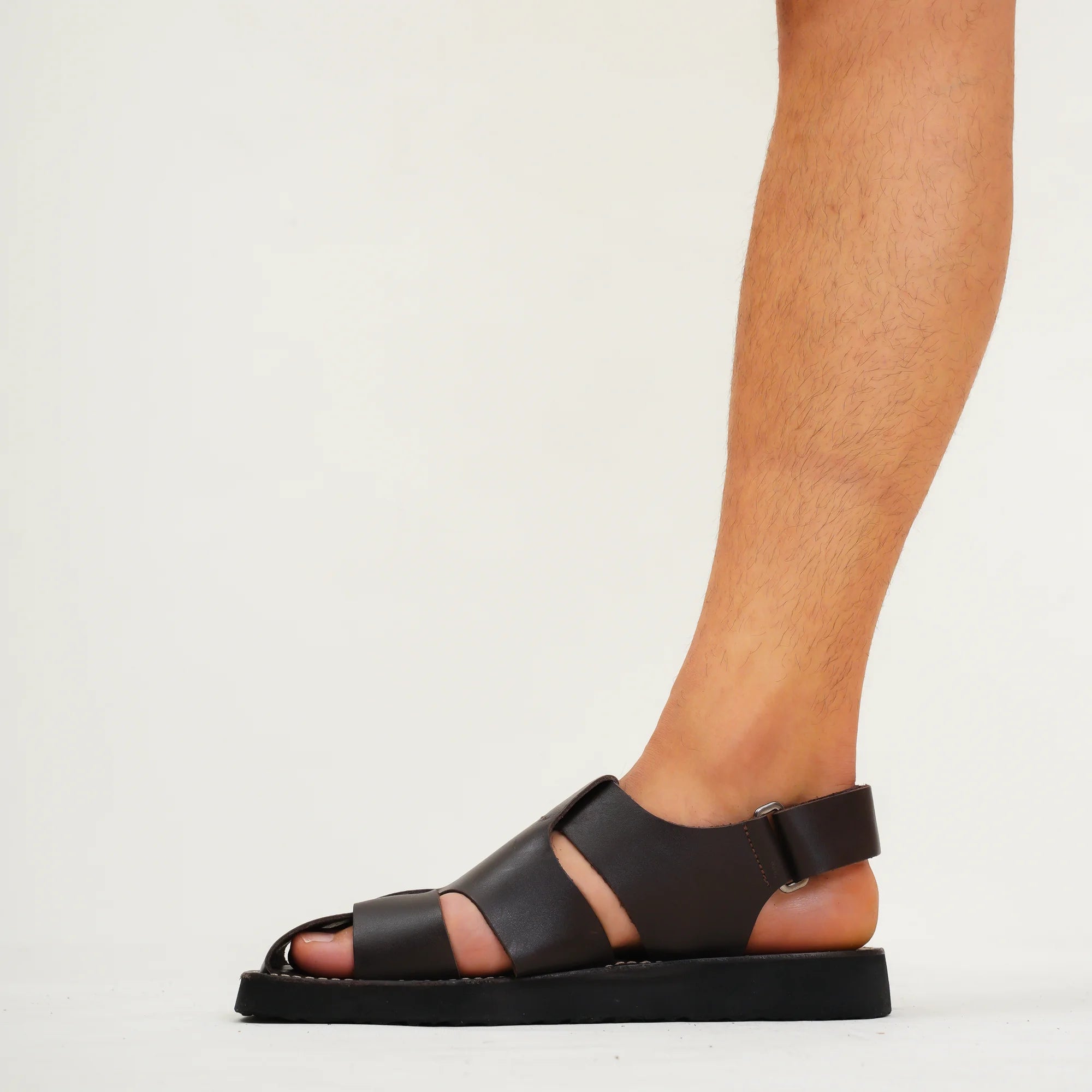 %100 Hakiki Deri El Yapımı Erkek Sandalet - 1109