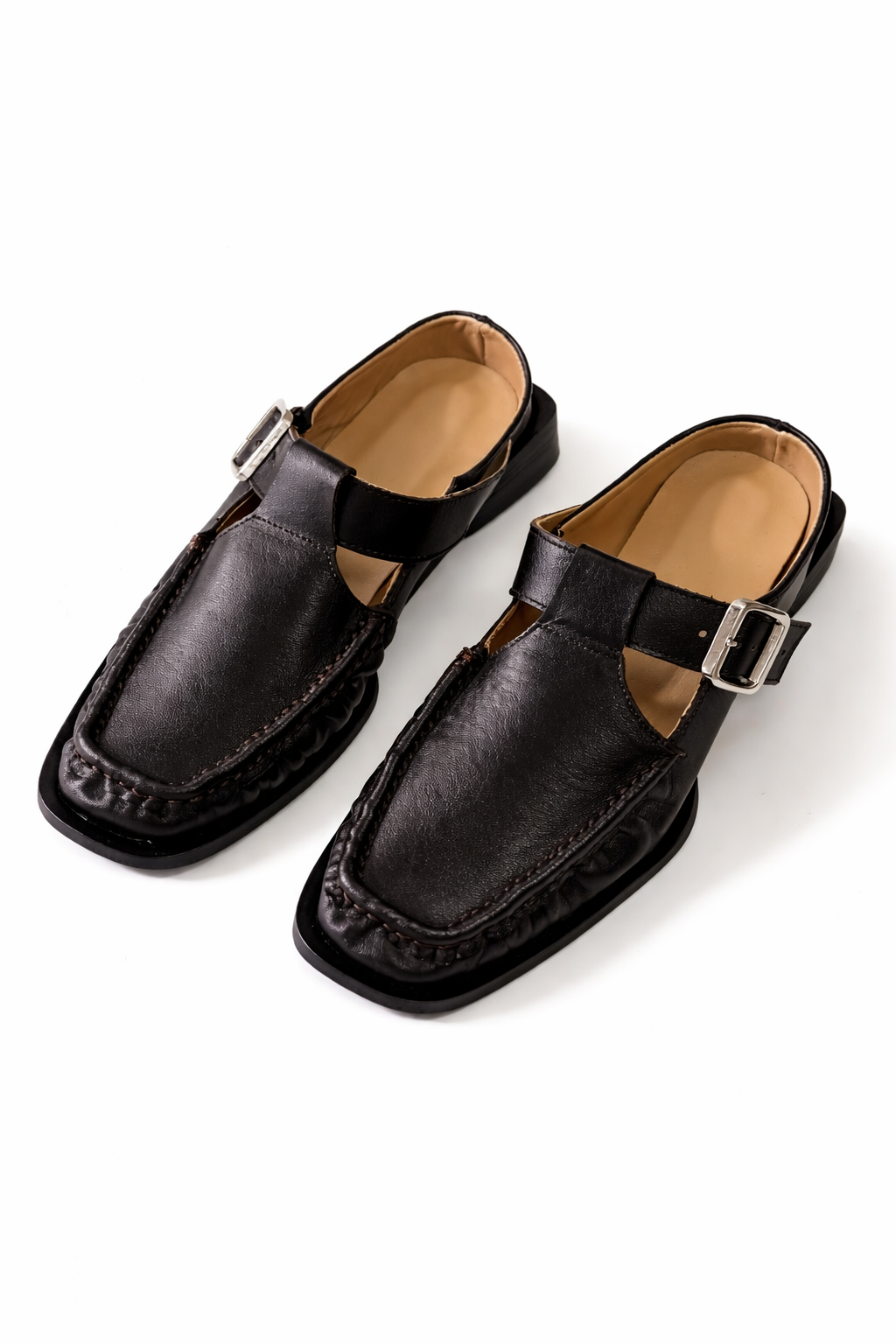 %100 El Yapımı Hakiki Deri Kadın Terlik - DP1611