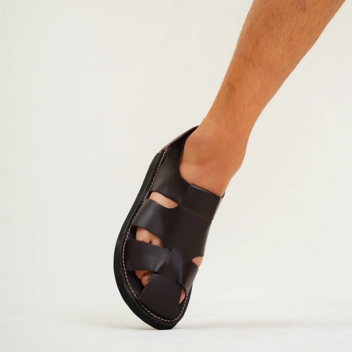 %100 Hakiki Deri El Yapımı Erkek Sandalet - 1109