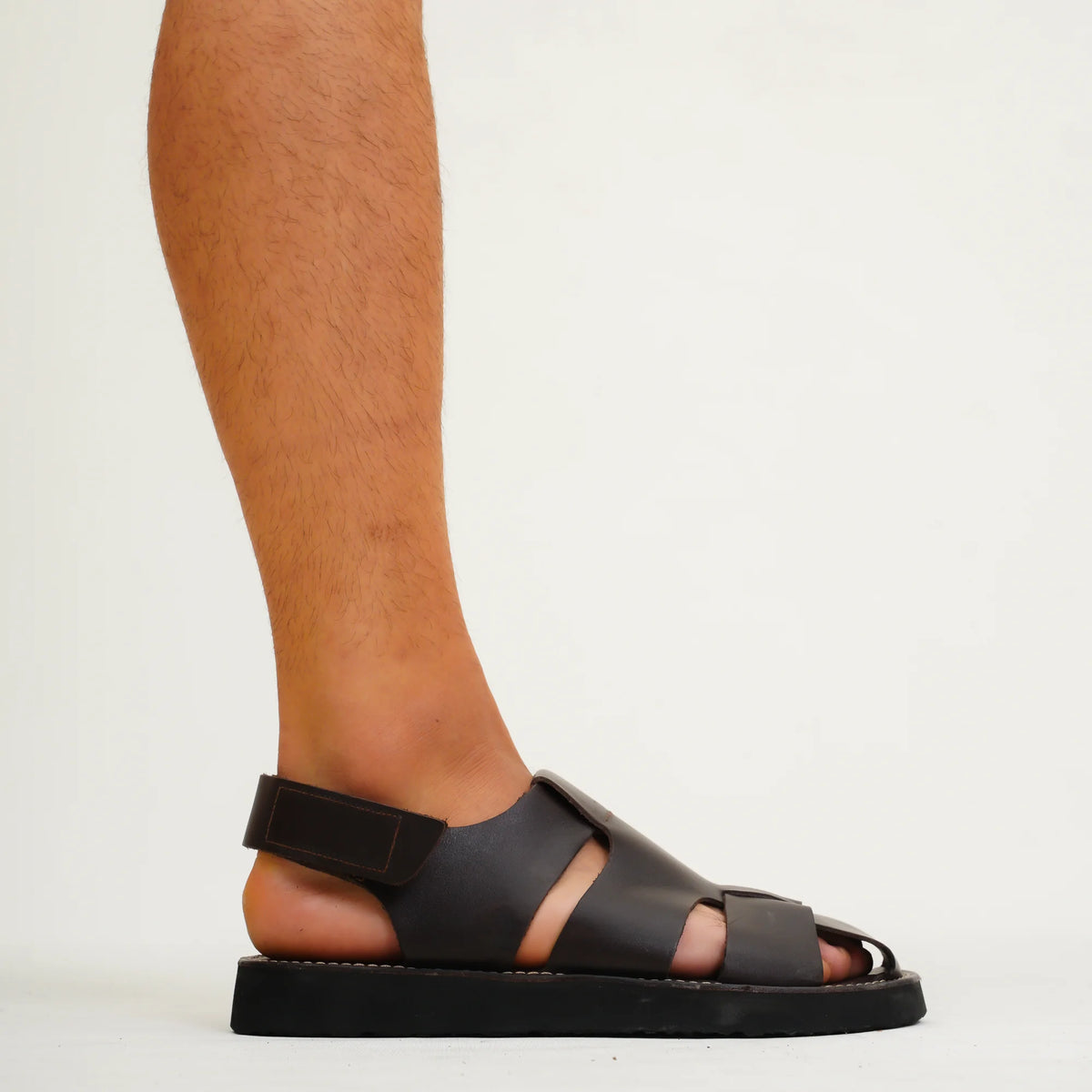 %100 Hakiki Deri El Yapımı Erkek Sandalet - 1109