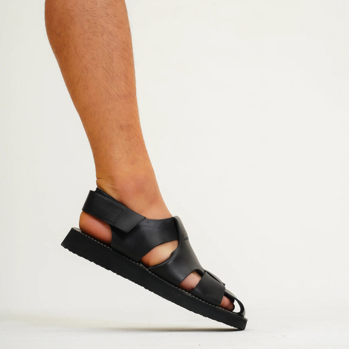 %100 Hakiki Deri El Yapımı Erkek Sandalet - 1109