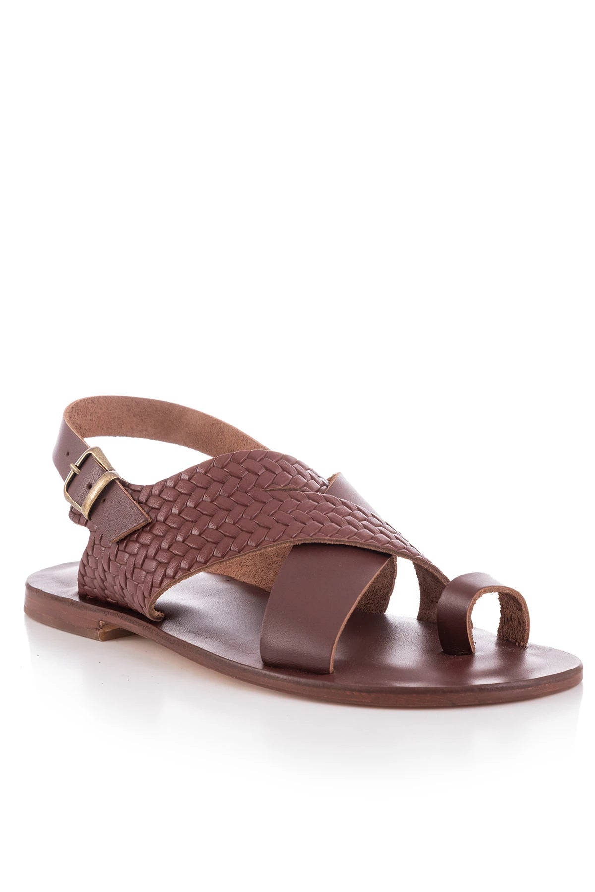 %100 Hakiki Deri El Yapımı Erkek Sandalet - 1031
